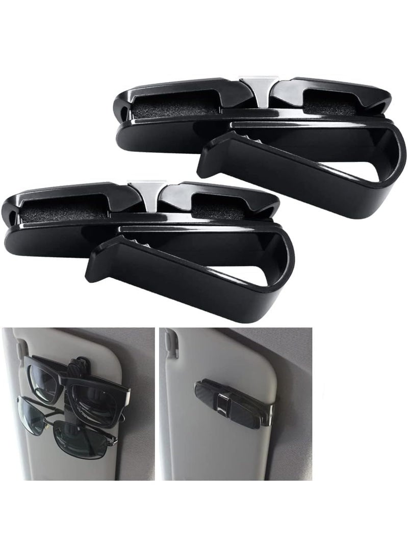 2 Pack Glasses Holders for Car Sun Visor, Glasses Holder Clip with Rhinestones Crystal Fashion Biling Sunglass Eyeglass Mount Hanger (Silver) - Image 5